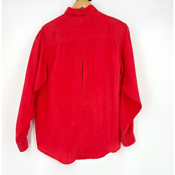 VTG 100% Silk Hand Painted Button Up Shirt Medium Boho Hippie Artsy Southwest - Picture 5 of 7